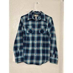 GH Bass Co Outdoor Shirt Heritage Shirtings Men's Blue Plaid Size Medium